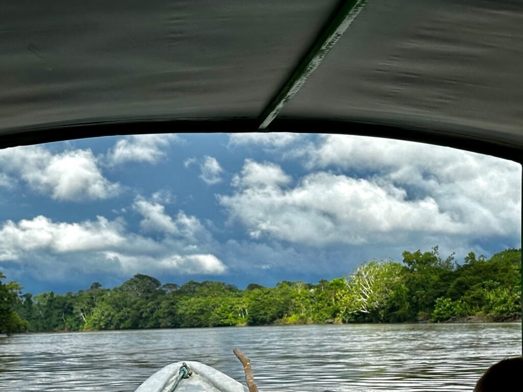 Our 14.5 hour entry journey commences by long boat, truck and dug-out canoe 