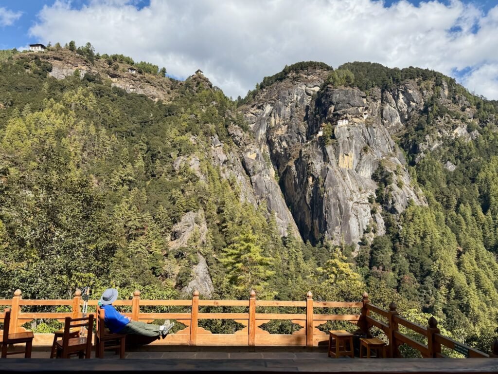 Jill pauses halfway for some chai 