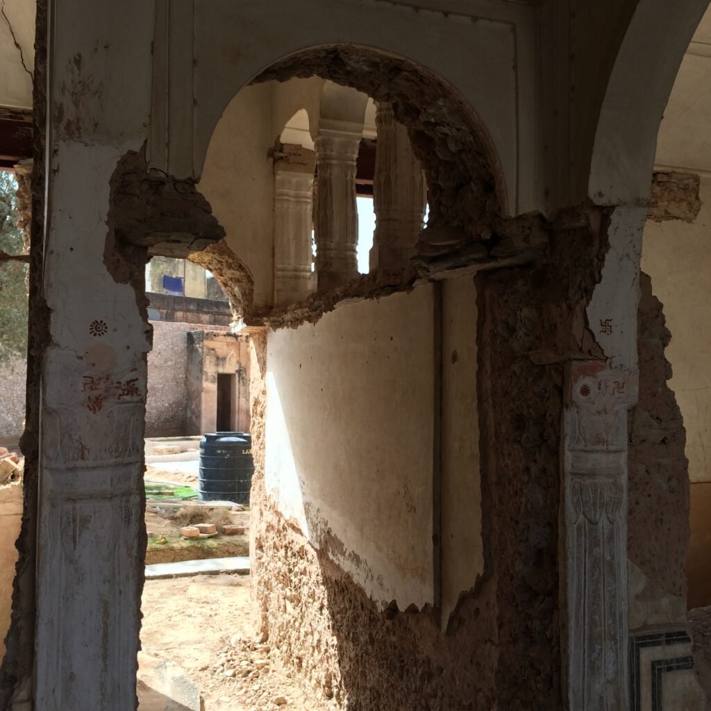 Restoring their ancient mansion here in 2016.  