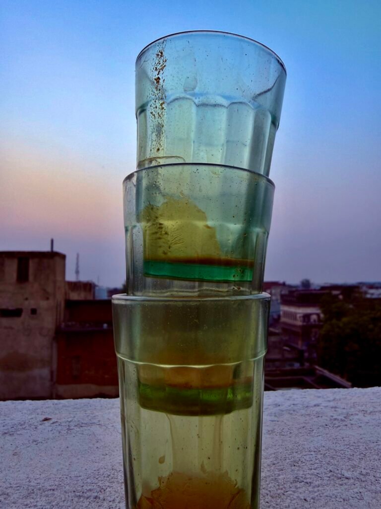 Glasses are filled dawn to dusk 